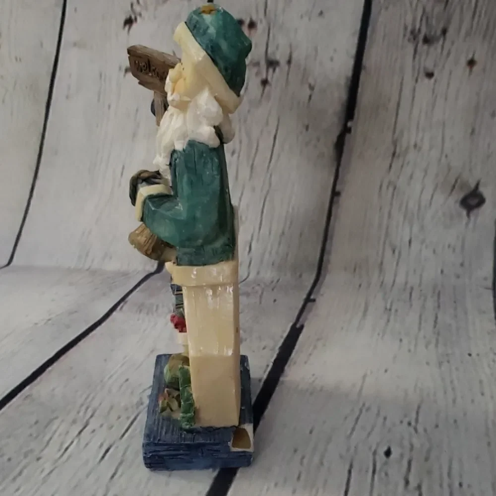 Vintage Welcome Santa and Bear Figure Christmas Decor
